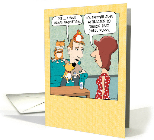Funny Animal Magnetism Birthday card (1401802)