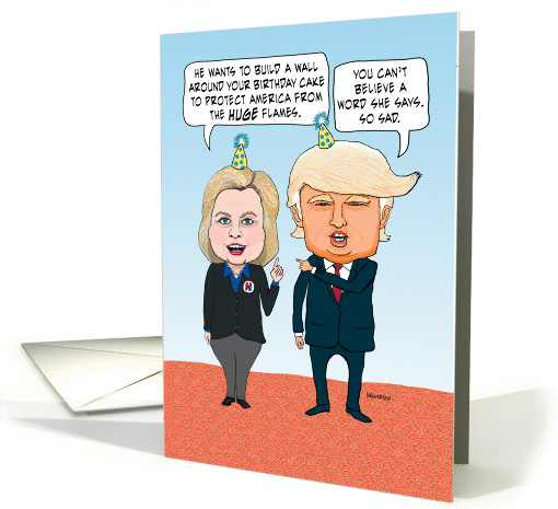 Funny Hillary and Donald Birthday card (1450888)