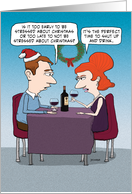 Funny Stress Relief With Wine at Christmas card