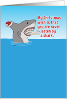 Funny Eaten By a Shark Christmas card