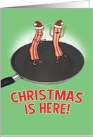 Funny Dancing Bacon Christmas card
