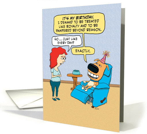 Funny Lazy Dog Birthday card (1453738)