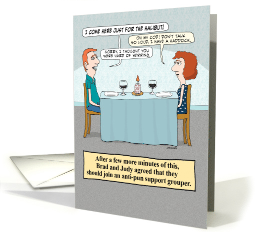 Can't Stop the Fish Puns Funny Birthday card (1512538)