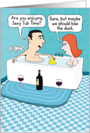 Happy Anniversary to Spouse with Sexy Tub Time card