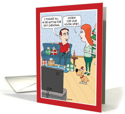 Cute and Funny Re-Gifting Christmas card (1590194)