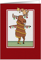 Christmas card: Moose tree card