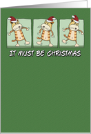 Christmas: Dancing Cat card