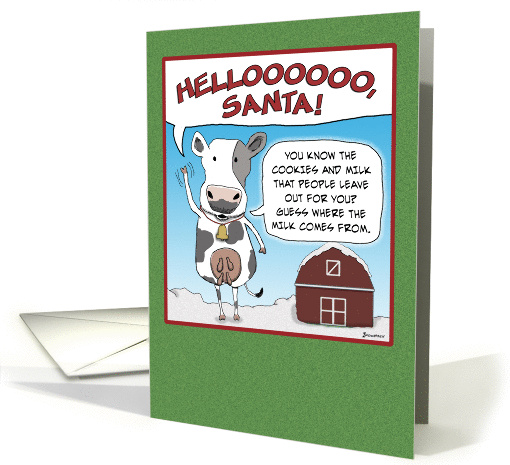 Hopeful Cow Christmas card (315860)
