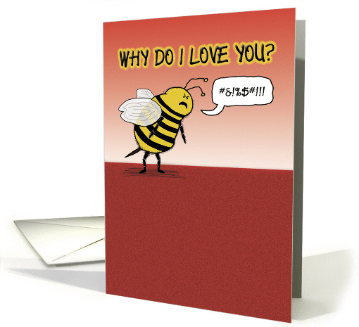 Valentine's Day card: Just Bee Cuss card (335376)