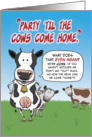 Funny birthday card: Cows come home card