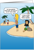 Funny birthday card: Desert island card