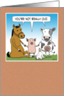 Funny birthday card: Farm animals card