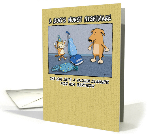 Funny birthday card: Cat vs. Dog card (369404)