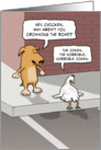 Funny birthday card: Dog and Chicken card