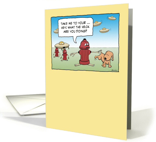 Funny birthday card: Aliens and Dog card (369985)