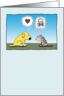 Love/romance: Dog and Cat card