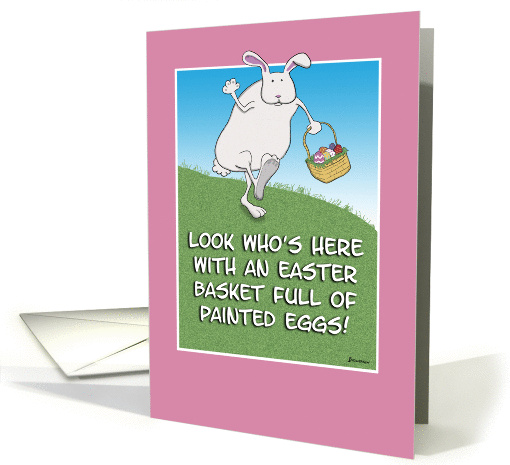 Funny Easter card: Bunny With Eggs card (393842)