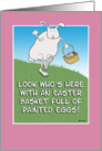 Funny Easter card: Bunny With Eggs card