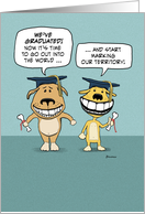 Funny graduation card: Two dogs card