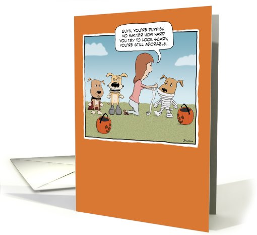 Funny Halloween card: Puppies card (498382)