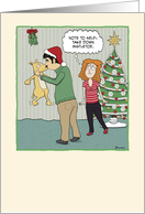 Funny Christmas card: Mistletoe card
