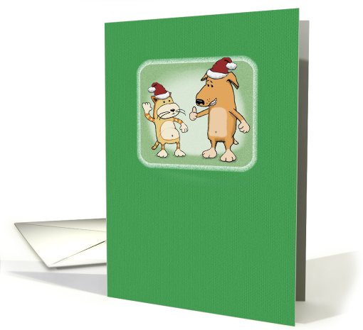 Cute Christmas card: Cat and Dog card (514377)