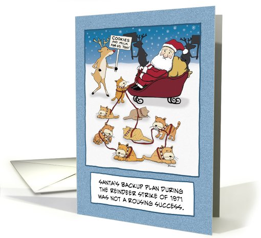 Funny Christmas card: Sleigh Cats card (514378)