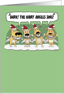 Funny Christmas card: Signing Dogs card