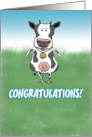 Funny Congratulations card: Cow in Field card