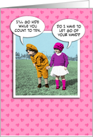 Funny Valentine card: Hide and Seek card