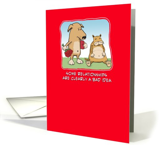 Funny Valentine card: Dog and cat card (560237)