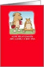 Funny Valentine card: Dog and cat card