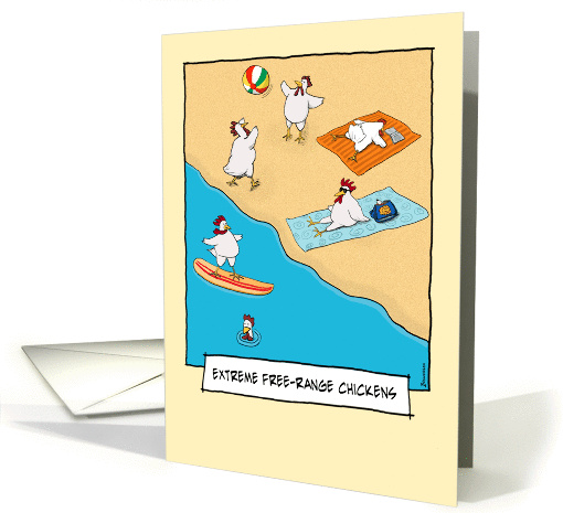 Funny Birthday, Extremely Free-Range Chickens card (944475)