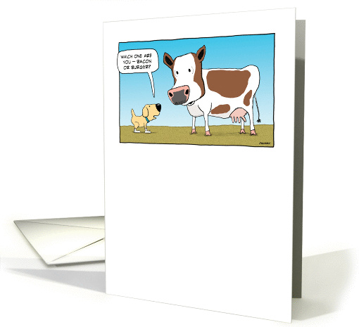 Funny Dog and Cow birthday card (944477)