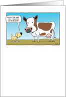 Funny Dog and Cow birthday card