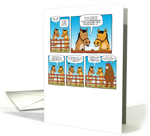 Funny Horses and Bear birthday card (944644)