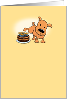 Funny peeing dog birthday card