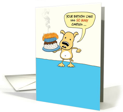 Funny dog and cake birthday card (952505)
