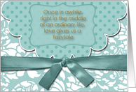Love Gives Us a Fairytale Save the Date card