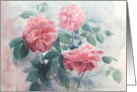 Watercolor Roses Painting Blank card