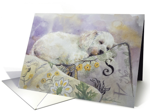 Watercolor Toy Poodle Dog card (1605846)