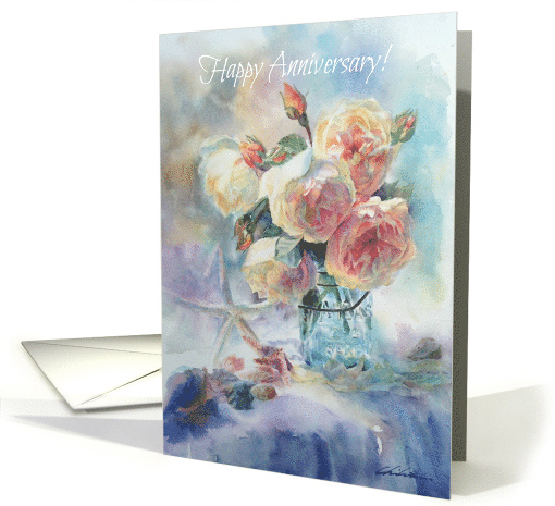 Happy Anniversary, Yellow Roses card (200568)