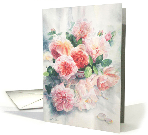 Watercolor Roses Painting Blank Any Occasion card (569842)