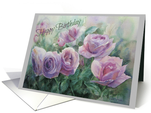 Purple Rose Birthday Card for Boss card (919801)