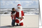 Boy Whispers to Santa card