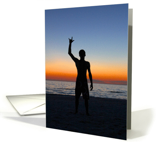 Sign Language ILY Sunset card (1060009)