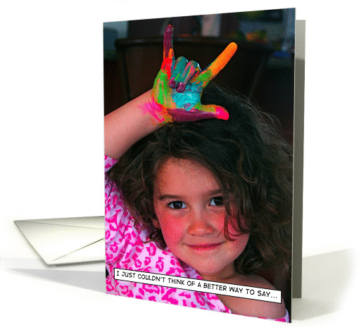 ILY rainbow hand card (204534)