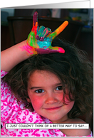 ILY rainbow hand card