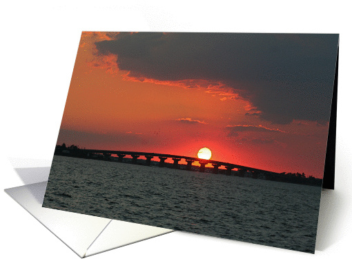 Orange Sunset Over Bridge card (212028)
