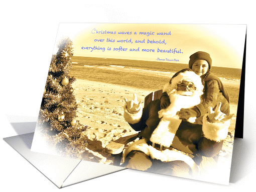 American Sign Language, Christmas Girl with Santa card (737404)
